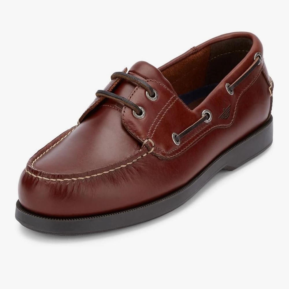 DOCKERS Men's Dark Brown 'Castaway' Leather Boat Shoes